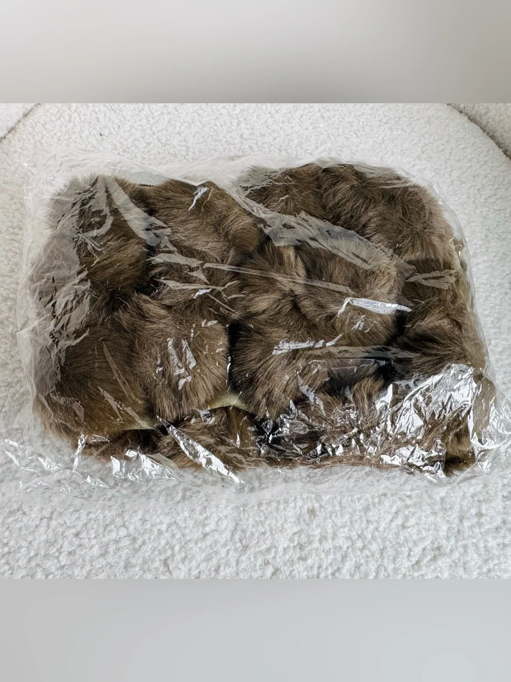 Olive Faux Fur Pom Bag with Gold Zip